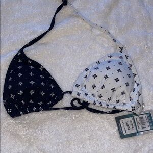Eidon Black & White Triangle Bikini Top - kali slider hideaway print small